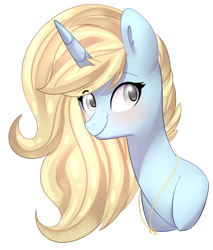 Size: 1024x1200 | Tagged: safe, artist:slasharu, oc, oc only, pony, unicorn, bust, female, mare, portrait, simple background, solo, transparent background