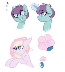 Size: 976x1074 | Tagged: safe, artist:hippykat13, oc, oc only, pony, unicorn, colored pupils, concept art, hibiscus, reference sheet, short mane