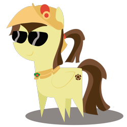 Size: 2000x2000 | Tagged: safe, artist:moonlightfan, oc, oc only, oc:tailcoatl, pegasus, pony, aztec, mexican, pointy ponies, simple background, sunglasses, transparent background