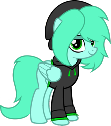 Size: 1280x1451 | Tagged: safe, artist:fletcherthehuntress, oc, oc only, oc:madison, pegasus, pony, clothes, female, hoodie, mare, simple background, solo, transparent background, vector