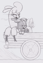 Size: 883x1302 | Tagged: safe, artist:lockerobster, paprika paca, alpaca, them's fightin' herds, community related, monochrome, puppy, traditional art