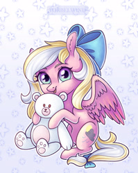 Size: 3477x4362 | Tagged: safe, artist:wirbel-wind, oc, oc only, oc:bay breeze, pegasus, pony, absurd resolution, female, mare, solo, teddy bear