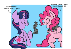 Size: 1280x890 | Tagged: safe, artist:fauxsquared, derpibooru import, fluttershy, pinkie pie, rarity, spike, twilight sparkle, twilight sparkle (alicorn), alicorn, dragon, earth pony, pegasus, pony, unicorn, bait and switch, statue