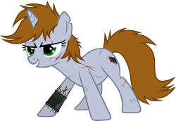 Size: 6634x4551 | Tagged: safe, artist:aborrozakale, oc, oc only, oc:littlepip, pony, unicorn, fallout equestria, absurd resolution, female, mare, scar, simple background, solo, transparent background, vector