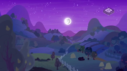 Size: 1024x576 | Tagged: safe, screencap, the perfect pear, background, boomerang (tv channel), mare in the moon, moon, no pony, scenery