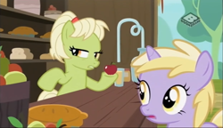 Size: 832x478 | Tagged: safe, screencap, dinky hooves, granny smith, pony, the perfect pear