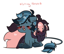 Size: 3467x2940 | Tagged: safe, artist:silverknight27, oc, oc only, oc:midnight, oc:silver rose, pegasus, pony, unicorn, blushing, chest fluff, chibi, descriptive noise, high res, meme, prone