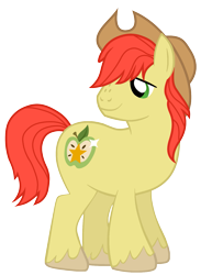 Size: 1359x1857 | Tagged: safe, artist:magpie-pony, bright mac, pony, the perfect pear, simple background, solo, transparent background, vector