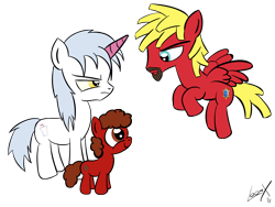 Size: 2000x1500 | Tagged: safe, artist:loomx, earth pony, pegasus, pony, unicorn, aqua teen hunger force, foal, frylock, master shake, meatwad, ponified, simple background, transparent background