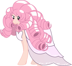 Size: 2443x2247 | Tagged: safe, artist:orin331, earth pony, pony, clothes, dress, ponified, rose quartz (steven universe), simple background, solo, steven universe, transparent background