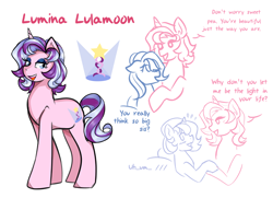 Size: 1800x1300 | Tagged: safe, artist:pandamoniyum, oc, oc only, oc:lumina lulamoon, oc:velveteen, pony, magical lesbian spawn, offspring, parent:starlight glimmer, parent:trixie, parents:startrix, solo