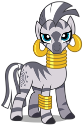 Size: 2008x3000 | Tagged: safe, artist:brony-works, zecora, zebra, high res, looking at you, simple background, smiling, solo, transparent background, vector