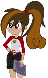 Size: 1392x2253 | Tagged: safe, artist:violight0803, oc, oc only, oc:cupcake slash, equestria girls, legend of everfree, book, camp everfree outfits, clothes, equestria girls-ified, shorts, simple background, solo, transparent background, vector