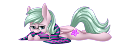 Size: 1024x394 | Tagged: safe, artist:whitehershey, oc, oc only, pegasus, pony, female, glasses, mare, prone, simple background, solo, transparent background