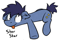 Size: 1392x960 | Tagged: safe, artist:moemneop, oc, oc only, oc:star star, earth pony, pony, derp, female, mare, silly, silly pony, simple background, solo, tongue out, transparent background