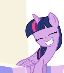 Size: 10502x11951 | Tagged: safe, artist:cyanlightning, derpibooru exclusive, twilight sparkle, twilight sparkle (alicorn), alicorn, pony, to where and back again, .svg available, absurd resolution, cute, eyes closed, female, folded wings, mare, simple background, smiling, solo, throne, transparent background, twiabetes, vector