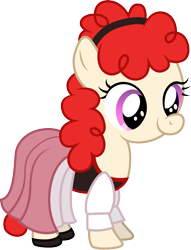 Size: 1001x1307 | Tagged: safe, artist:cloudyglow, twist, earth pony, pony, clothes, clothes swap, cosplay, costume, crossover, cute, disney, dress, eilonwy, female, filly, foal, simple background, smiling, solo, standing, the black cauldron, transparent background, twistabetes, vector