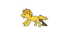 Size: 1584x824 | Tagged: safe, artist:amateur-draw, braeburn, earth pony, pony, 1000 hours in ms paint, male, ms paint, poop, pooping, solo, stallion