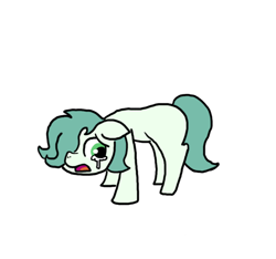 Size: 640x600 | Tagged: safe, artist:ficficponyfic, artist:methidman, color edit, edit, oc, oc only, oc:emerald jewel, earth pony, pony, blank flank, color, colored, colt, colt quest, crying, floppy ears, foal, male, sad, solo, upset