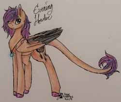 Size: 1024x863 | Tagged: safe, artist:zipperdrawz, oc, oc only, oc:evening howler, pegasus, pony, leonine tail, traditional art