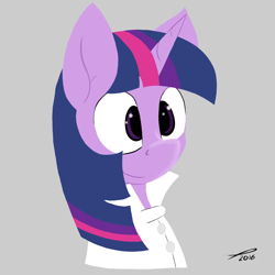 Size: 1300x1300 | Tagged: safe, artist:platenjack, twilight sparkle, twilight sparkle (alicorn), alicorn, pony, clothes, lab coat, purple smart, science, smart, solo