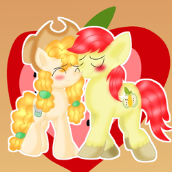 Size: 768x768 | Tagged: safe, artist:doraemonfan4life, bright mac, pear butter, pony, the perfect pear, brightbutter, female, male, shipping, straight