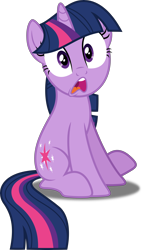 Size: 3404x6000 | Tagged: safe, artist:dashiesparkle, twilight sparkle, unicorn twilight, unicorn, a bird in the hoof, .svg available, absurd resolution, open mouth, simple background, sitting, solo, surprised, transparent background, vector