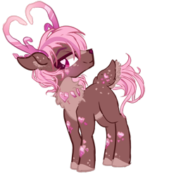 Size: 2400x2499 | Tagged: safe, artist:peachesandcreamated, oc, oc only, deer, deer pony, original species, crystalline, simple background, solo, transparent background