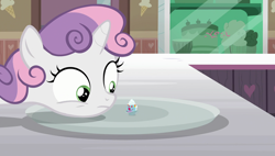 Size: 1920x1090 | Tagged: safe, screencap, sweetie belle, pony, forever filly, filly clown suprise, food, ice cream, solo