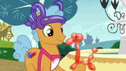 Size: 1920x1090 | Tagged: safe, screencap, twisty pop, pony, forever filly, balloon, balloon animal, solo