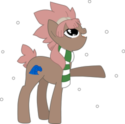 Size: 4023x3986 | Tagged: safe, artist:tokuberry, pony, absurd resolution, clothes, inazuma eleven, ponified, scarf, simple background, snow, solo, transparent background, tsunami jousuke, vector