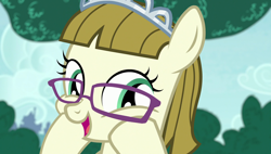 Size: 1920x1090 | Tagged: safe, screencap, zippoorwhill, pony, forever filly, female, glasses, jewelry, mare, solo, squishy cheeks, tiara, zippoorbetes