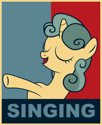 Size: 1769x2158 | Tagged: safe, artist:stolenfly, sweetie belle, hope poster, singing, solo