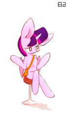 Size: 720x1280 | Tagged: safe, artist:pinkieeighttwo, twilight sparkle, twilight sparkle (alicorn), alicorn, pony, bag, blushing, chair, impossibly large ears, sitting, solo