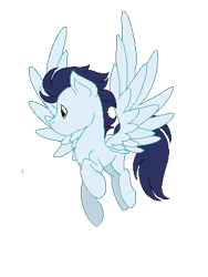 Size: 300x400 | Tagged: safe, artist:yogfan, soarin', pony, flying, pixel art, simple background, solo, transparent background