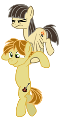 Size: 350x700 | Tagged: safe, artist:deermoon, artist:nomorethan9, wild fire, oc, oc:mandopony, earth pony, pegasus, pony, derp, eyes closed, female, flying, holding a pony, male, mandofire, mare, ponysona, shipping, simple background, stallion, straight, transparent background, vector, vector trace