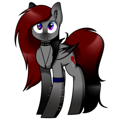 Size: 1476x1440 | Tagged: safe, artist:despotshy, oc, oc only, oc:streak set, pegasus, pony, choker, cut, emo, female, heterochromia, mare, red and black oc, scar, simple background, solo, transparent background