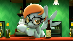 Size: 1920x1080 | Tagged: safe, artist:furima, oc, oc only, oc:furima, pegasus, pony, 3d, bedroom eyes, glass, glasses, looking at you, source filmmaker