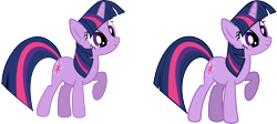 Size: 5000x2248 | Tagged: safe, artist:lman225, twilight sparkle, pony, unicorn, .svg available, absurd resolution, comparison, female, inkscape, mare, simple background, solo, transparent background, vector, vector trace