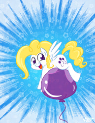 Size: 638x825 | Tagged: safe, artist:bunnimation, surprise, pony, g1, balloon, balloon sitting, g1 to g4, generation leap, happy, looking at you, open mouth, solo