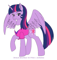 Size: 1618x1700 | Tagged: safe, artist:pyrus-leonidas, twilight sparkle, twilight sparkle (alicorn), alicorn, pony, brawler, clothes, female, looking at you, mare, outfit, simple background, smiling, solo, transparent background