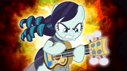 Size: 8000x4500 | Tagged: safe, artist:jhayarr23, coloratura, earth pony, pony, honest apple, absurd resolution, clothes, gritted teeth, guitar, guitarity, solo