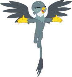 Size: 1007x1080 | Tagged: safe, artist:iknowpony, gabby, griffon, the fault in our cutie marks, .svg available, eyes closed, female, open mouth, simple background, solo, transparent background, vector, wings