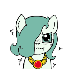 Size: 640x600 | Tagged: safe, artist:ficficponyfic, color edit, edit, oc, oc only, oc:emerald jewel, angry, colored, colt, colt quest, crying, femboy, looking at you, male, simple background, solo, transparent background