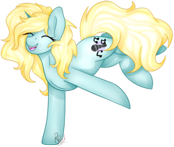 Size: 1024x869 | Tagged: safe, artist:rosario-red, oc, oc only, oc:halsey, pony, unicorn, dancing, eyes closed, female, mare, simple background, solo, transparent background