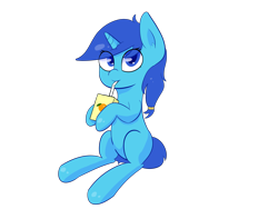 Size: 3200x2400 | Tagged: safe, artist:eyeburn, oc, oc only, oc:single drop, pony, unicorn, cute, juice, juice box, looking at you, simple background, sitting, solo, transparent background