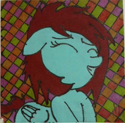 Size: 2921x2884 | Tagged: safe, artist:poprox101, oc, oc only, oc:autumn moon, pegasus, pony, post-it, solo, sticky note, traditional art