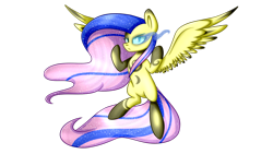 Size: 1024x576 | Tagged: safe, artist:despotshy, nightmare fluttershy, simple background, solo, spread wings, transparent background