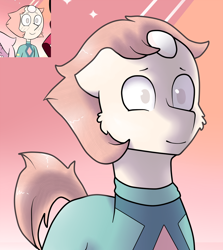 Size: 1024x1147 | Tagged: safe, artist:violetthehaskies, crossover, pearl (steven universe), ponified, solo, steven universe