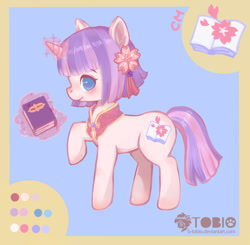 Size: 600x588 | Tagged: safe, artist:b-tobio, oc, oc only, pony, unicorn, book, female, magic, mare, raised hoof, solo